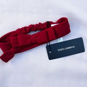 Dolce & Gabbana Crimson Bow Hairband